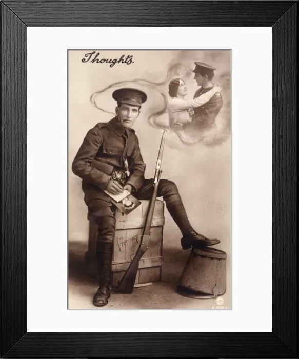 Framed Print : Ww1 Postcard Thoughts Framed Print : Ww1 Postcard Thoughts