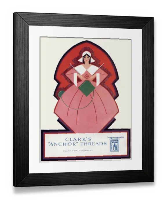 Framed Print : Advert for Clarks Anchor Threads 1925 Framed Print : Advert for Clarks Anchor Threads 1925