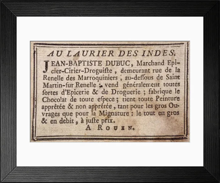 Framed Print : Advert / Rouen Shop 1790S Framed Print : Advert / Rouen Shop 1790S