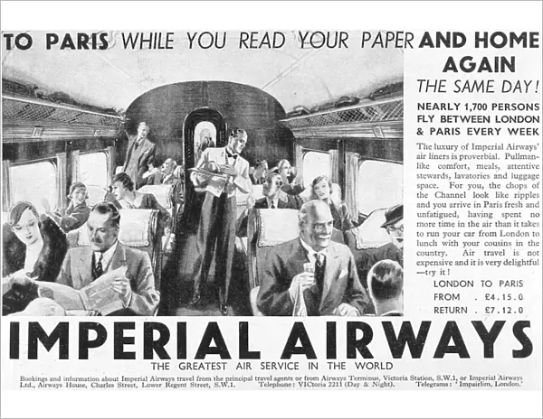 Advert  /  Air to Paris 1934