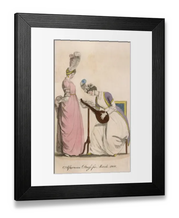 Framed Print : Afternoon Dress 1800 Framed Print : Afternoon Dress 1800