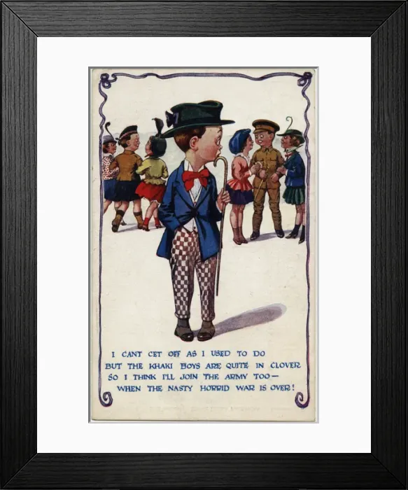 Framed Print : Enlisting / Comic Postcard Framed Print : Enlisting / Comic Postcard
