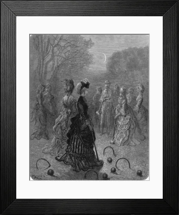 Framed Print : Croquet at Night 1870 Framed Print : Croquet at Night 1870