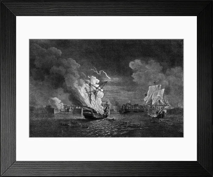 Framed Print : 1758 - Naval Engagement Framed Print : 1758 - Naval Engagement