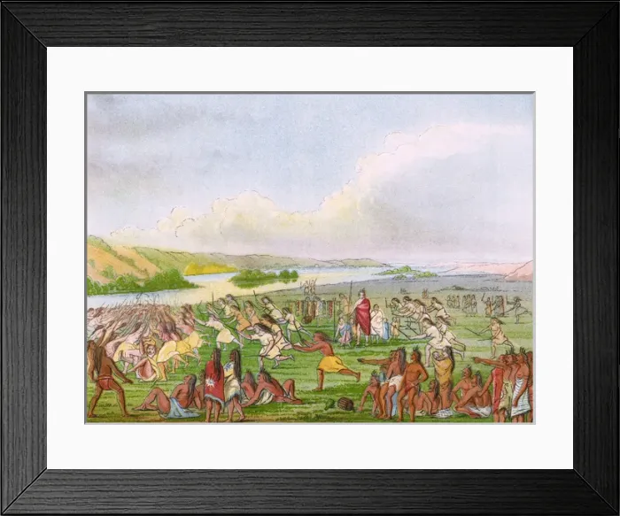 Framed Print : Native US Lacrosse Game Framed Print : Native US Lacrosse Game