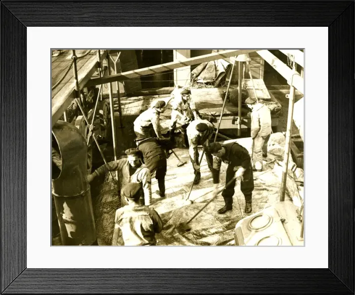 Framed Print : Cleaning the Deck Framed Print : Cleaning the Deck