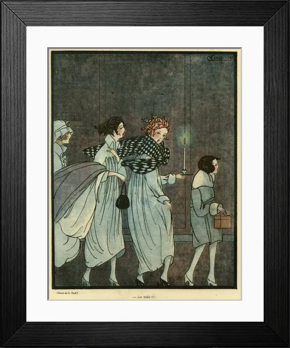 Framed Print : Cartoon, Parisian air raid shelter, WW1 Framed Print : Cartoon, Parisian air raid shelter, WW1