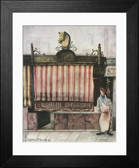 Framed Print : Horsemeat Butcher, Paris Framed Print : Horsemeat Butcher, Paris