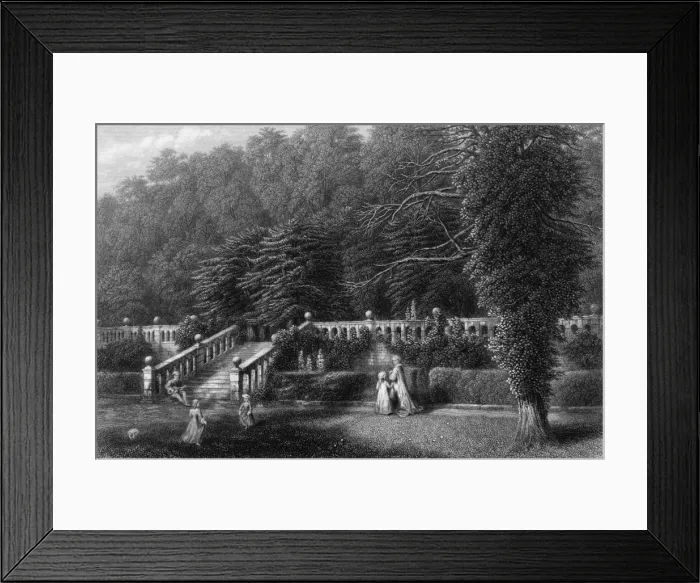 Framed Print : Haddon Hall / Terrace 1850 Framed Print : Haddon Hall / Terrace 1850