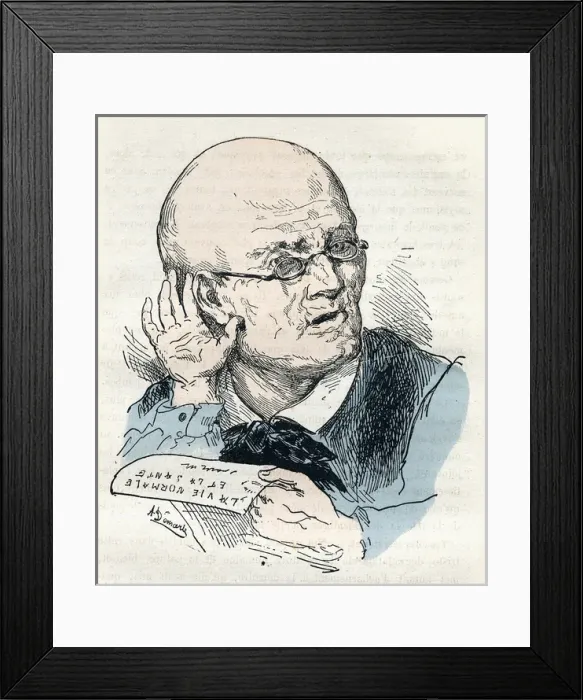 Framed Print : Man Hard of Hearing / 1881 Framed Print : Man Hard of Hearing / 1881