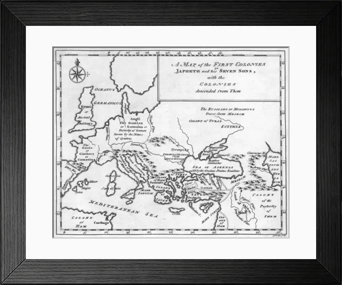 Framed Print : Map / Europe / Noah 1778 Framed Print : Map / Europe / Noah 1778