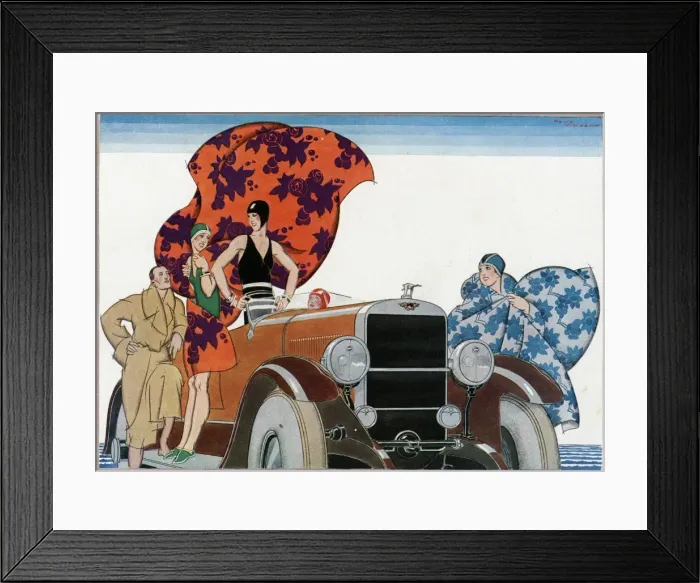 Framed Print : Bathing party 1927