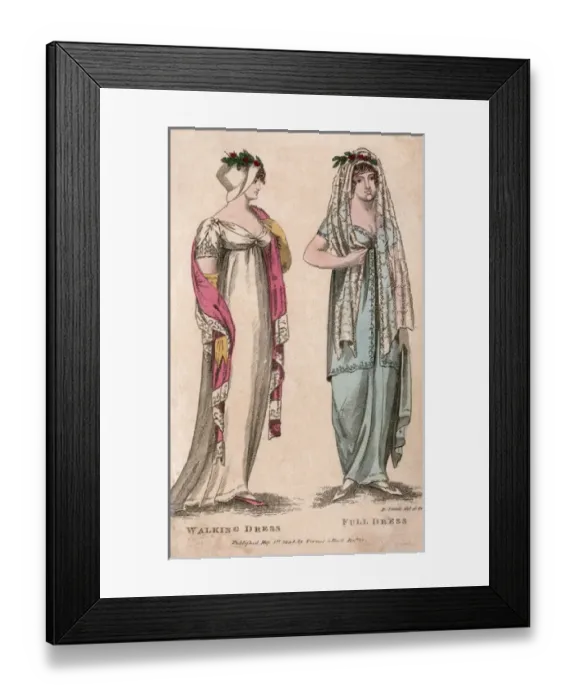 Framed Print : Walking Dress 1804 Framed Print : Walking Dress 1804