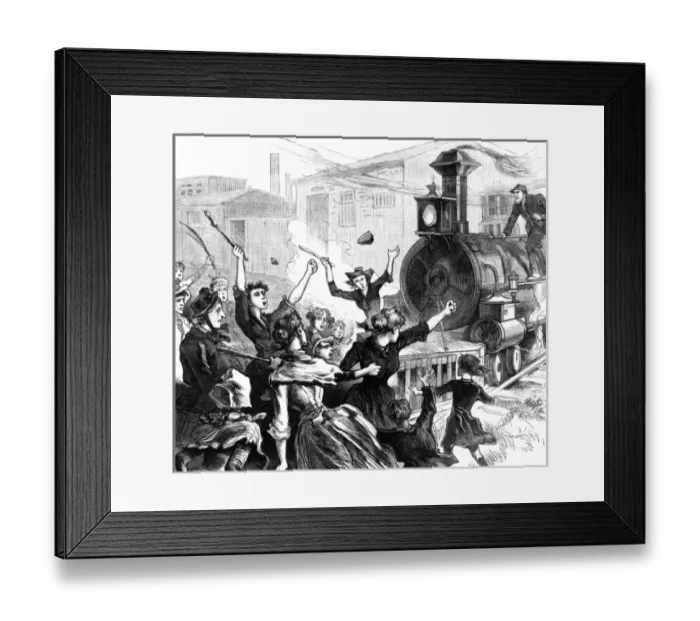 Framed Print : Strikers Stop Train Framed Print : Strikers Stop Train