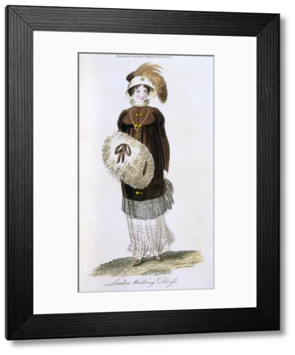 Framed Print : Walking Dress 1805 Framed Print : Walking Dress 1805