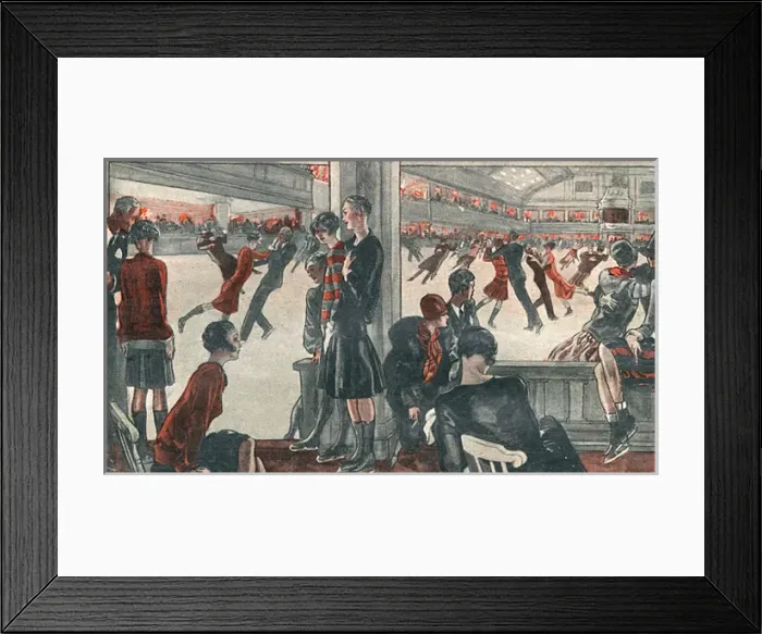 Framed Print : Ice Rink Skating 1927 Framed Print : Ice Rink Skating 1927