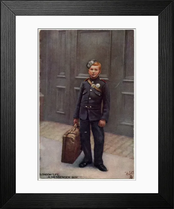 Framed Print : London Messenger Boy Framed Print : London Messenger Boy