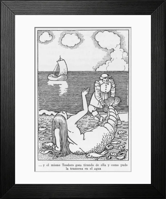 Framed Print : Mermaid and Spaniard Framed Print : Mermaid and Spaniard
