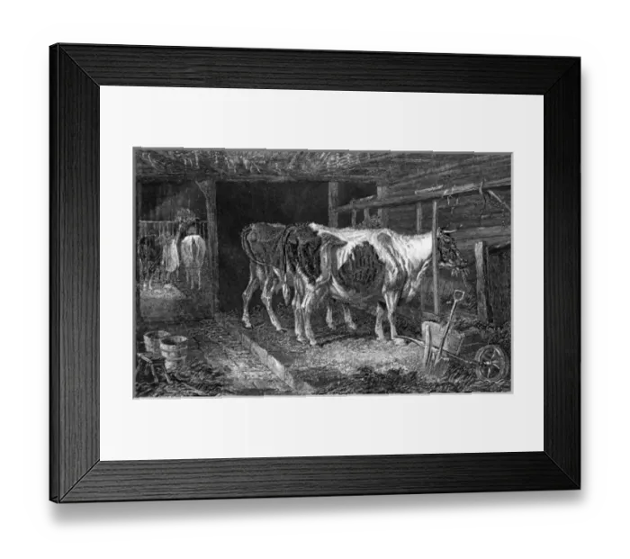 Framed Print : Cow House, Ca 1840 Framed Print : Cow House, Ca 1840