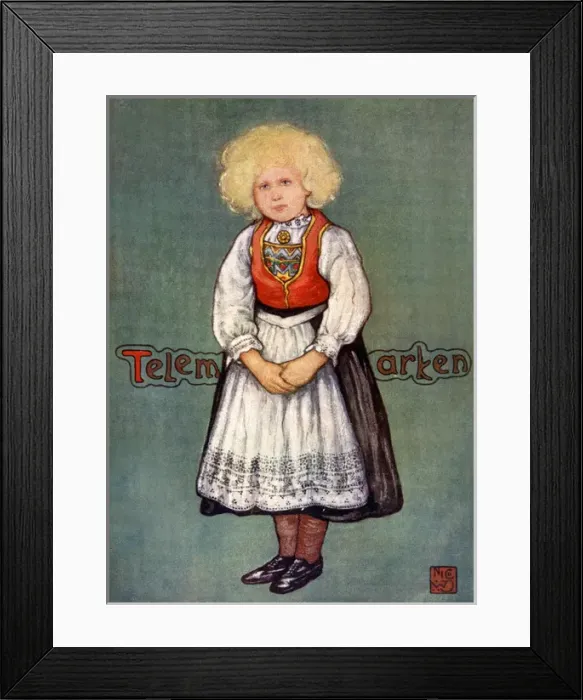Framed Print : Racial / Norway / Girl 1905 Framed Print : Racial / Norway / Girl 1905