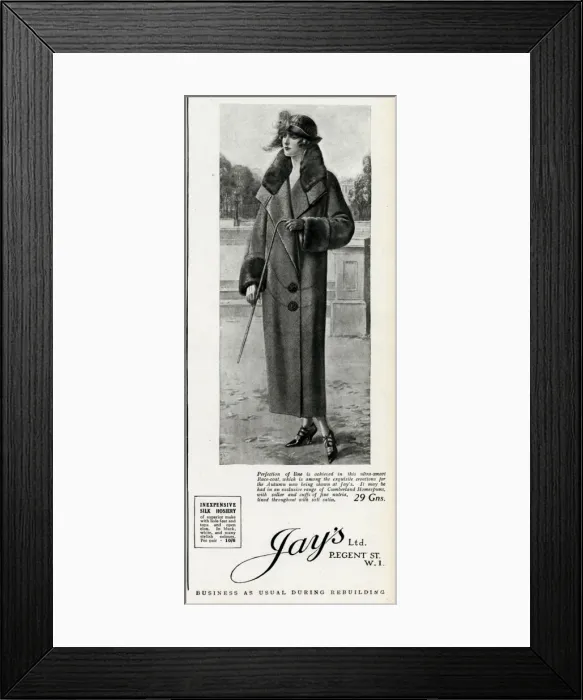 Framed Print : Advert for Jays womens coats 1923 Framed Print : Advert for Jays womens coats 1923