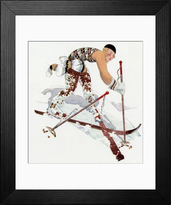 Framed Print : Crossed Skis 1931 Framed Print : Crossed Skis 1931