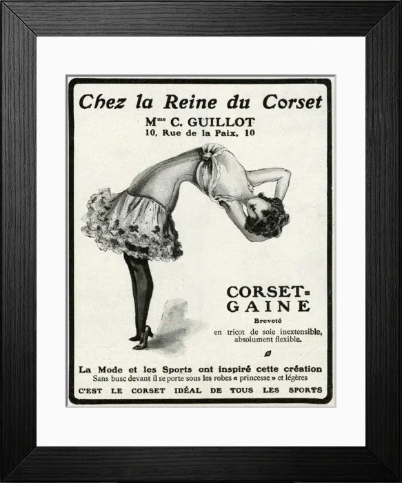 Framed Print : Advert for Mme Guillots Corsets 1906 Framed Print : Advert for Mme Guillots Corsets 1906