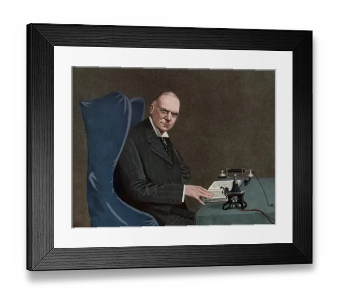 Framed Print : Businessman and Phone Framed Print : Businessman and Phone