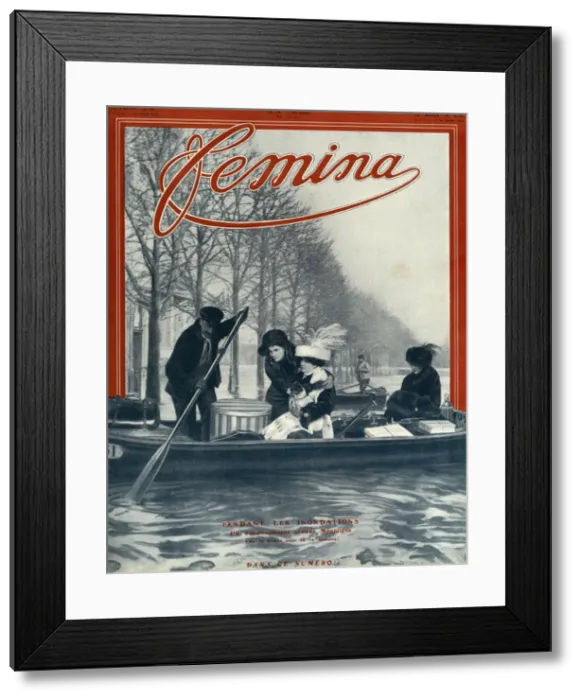 Framed Print : During Paris Floods 1910 Framed Print : During Paris Floods 1910