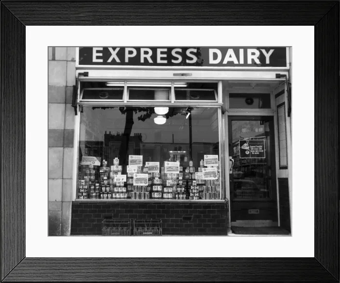 Framed Print : Express Dairy Shop Front Framed Print : Express Dairy Shop Front