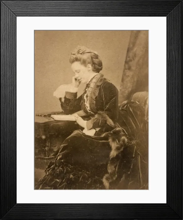 Framed Print : Reading in Velvet Dress Framed Print : Reading in Velvet Dress