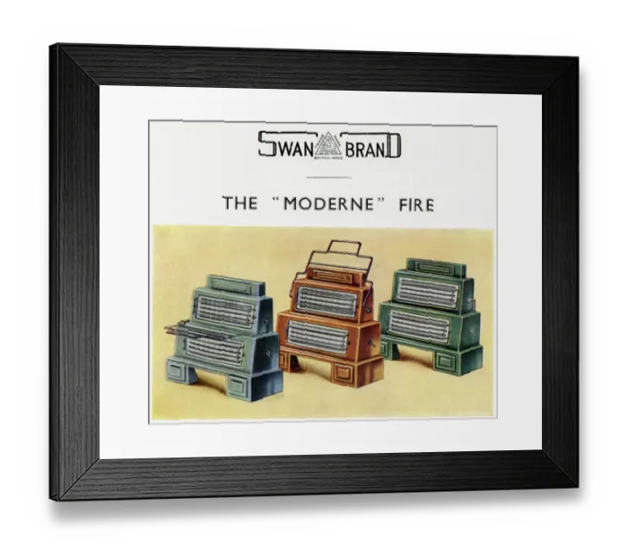 Framed Print : Moderne electric fires 1939 Framed Print : Moderne electric fires 1939