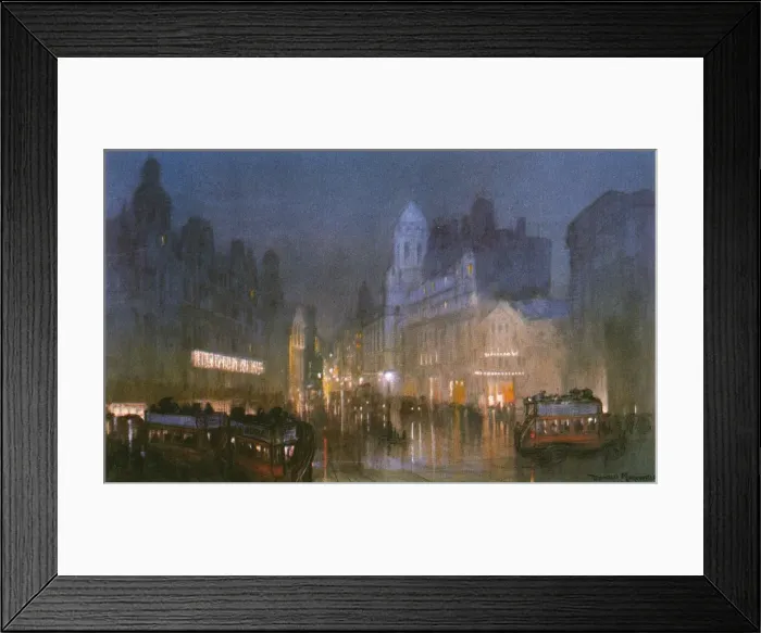 Framed Print : Tottenham Court Road at night, 1926 Framed Print : Tottenham Court Road at night, 1926