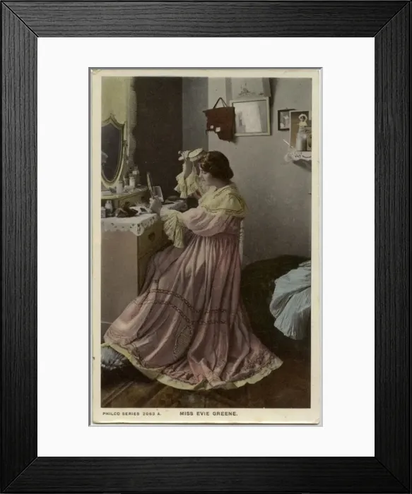 Framed Print : Evie Greene in dressing room Framed Print : Evie Greene in dressing room