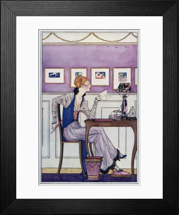 Framed Print : She Writes a Letter Framed Print : She Writes a Letter