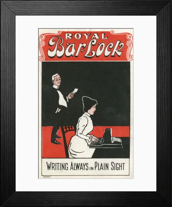 Framed Print : Bar-Lock Typewriter Ad Framed Print : Bar-Lock Typewriter Ad