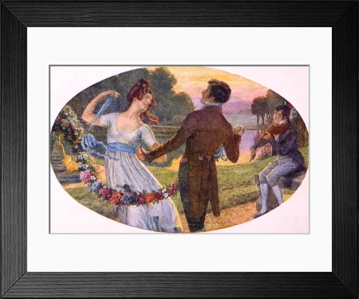 Framed Print : Two Dance in Garden Framed Print : Two Dance in Garden