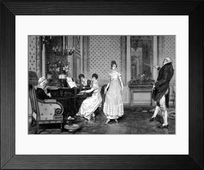 Framed Print : Dancing Lesson Ca 1810 Framed Print : Dancing Lesson Ca 1810