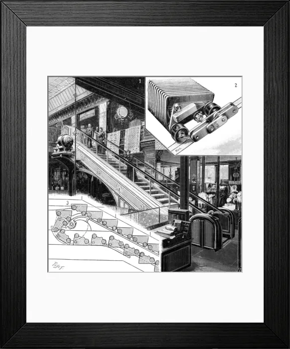 Framed Print : Hocquarts Escalator Framed Print : Hocquarts Escalator