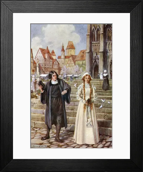 Framed Print : Faust Meets Marguerite Framed Print : Faust Meets Marguerite