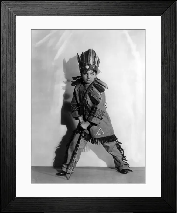 Framed Print : Red Indian Costume Boy Framed Print : Red Indian Costume Boy