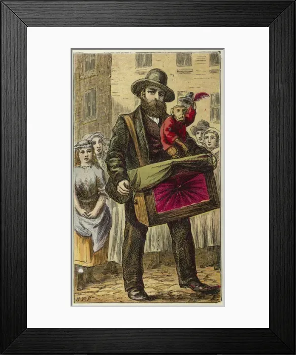 Framed Print : Organ Grinder (Petherick Framed Print : Organ Grinder (Petherick