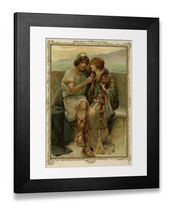 Framed Print : Cymbeline. Posthumus and Imogen Date: first performed in 1609 Framed Print : Cymbeline. Posthumus and Imogen Date: first performed in 1609