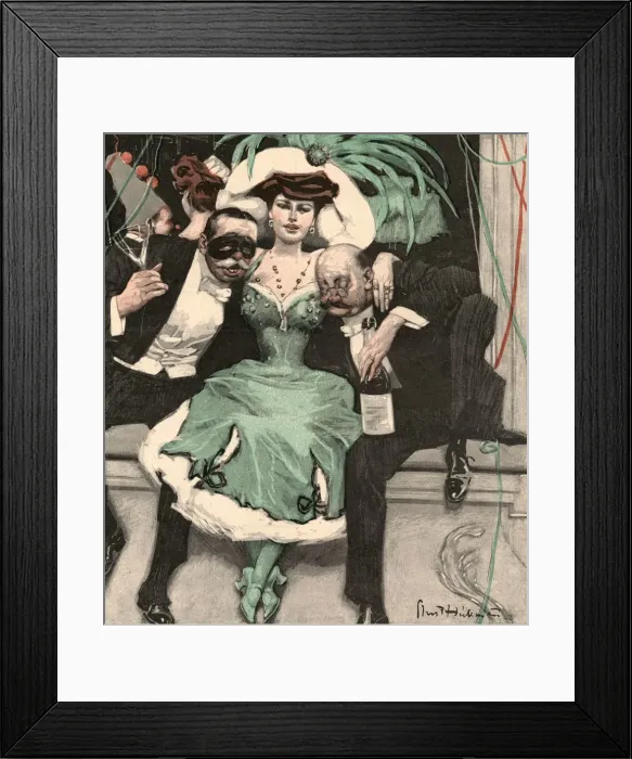 Framed Print : Masked Ball / Green Dress Framed Print : Masked Ball / Green Dress
