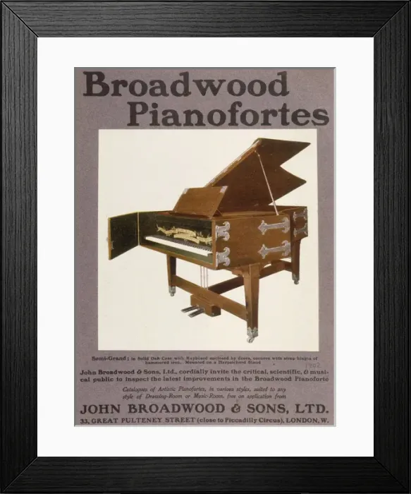 Framed Print : Broadwood Piano 1902 - 2 Framed Print : Broadwood Piano 1902 - 2
