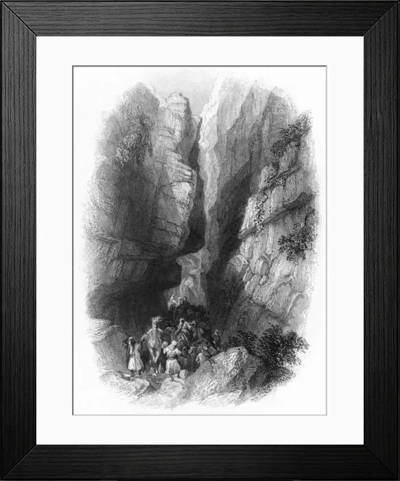 Framed Print : Jordan / Petra Ravine 1835 Framed Print : Jordan / Petra Ravine 1835