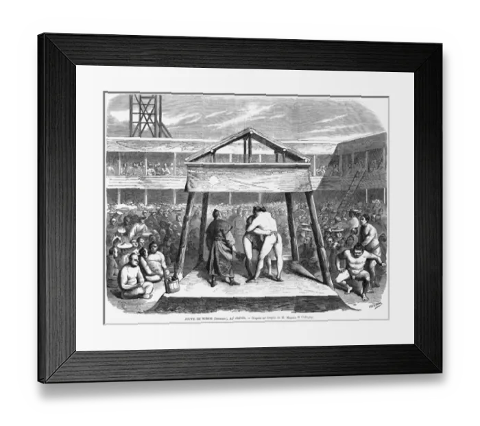 Framed Print : Wrestling in Japan 1860S Framed Print : Wrestling in Japan 1860S