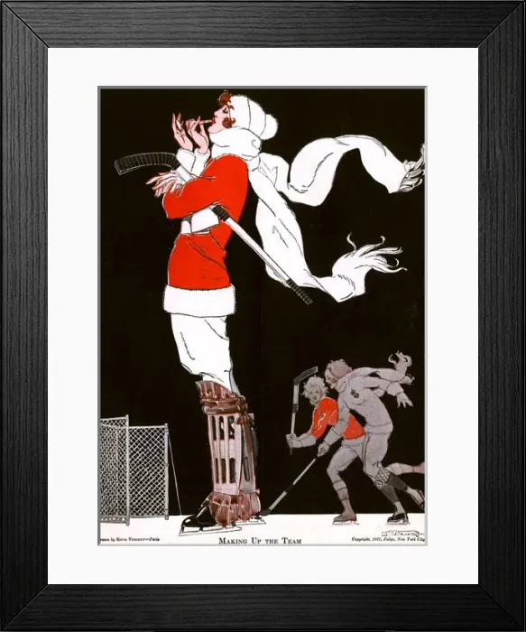 Framed Print : Ice hockey woman does lips Framed Print : Ice hockey woman does lips