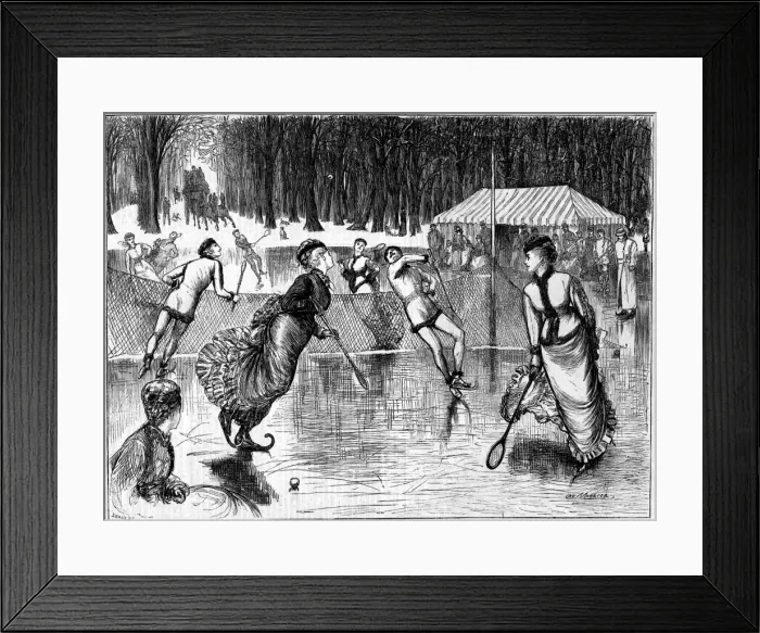 Framed Print : Rink Tennis 1875 Framed Print : Rink Tennis 1875