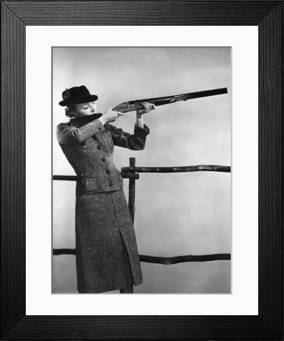 Framed Print : Tweed Lady Shooting Framed Print : Tweed Lady Shooting